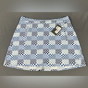 G/FORE G4 Womens Golf Skort Distorted Print XL Blue Nylon Spandex